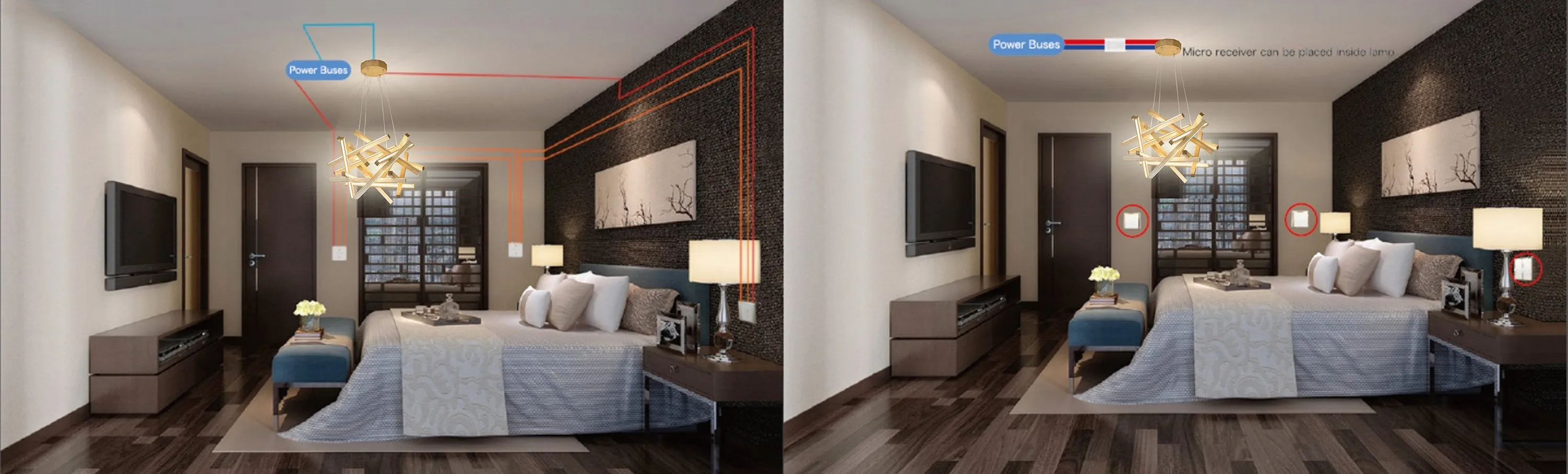 1 keys wireless kinetic energy switch with dimming for our chandeliers.