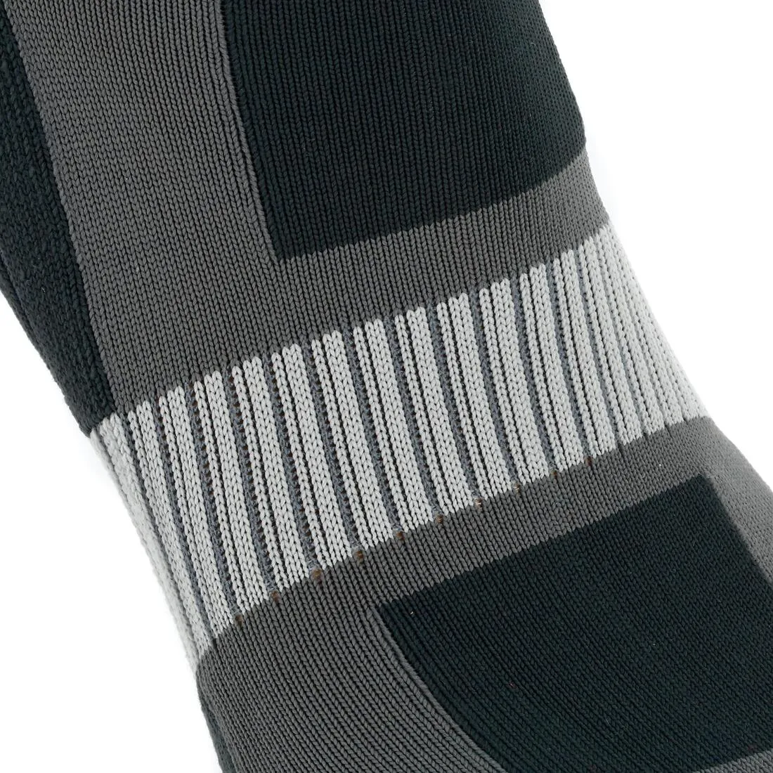 2 pairs of Forclaz 500 adult high-top hiking socks - grey and red