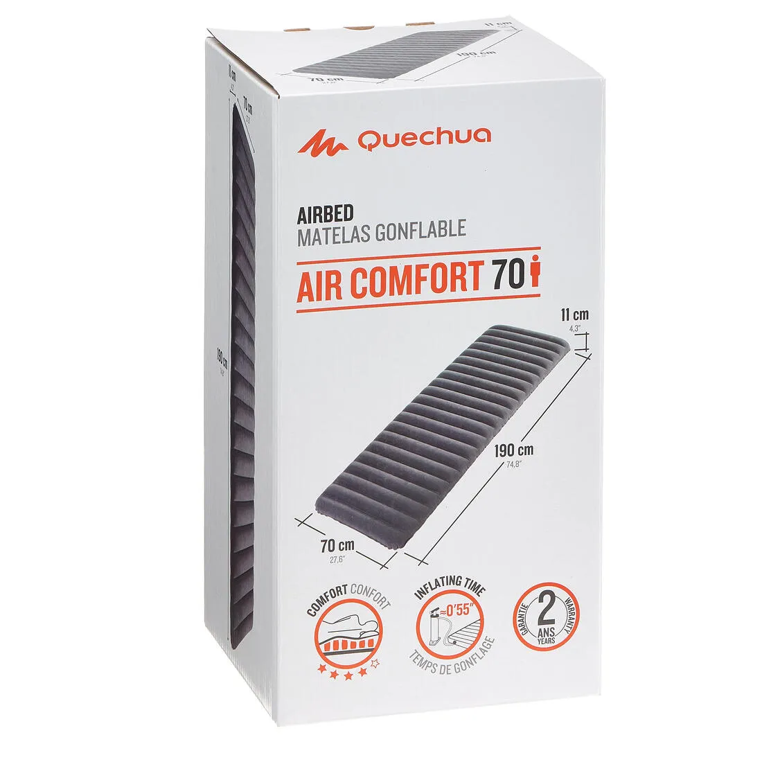 Air Comfort 70 One-person Inflatable Camping Mattress.