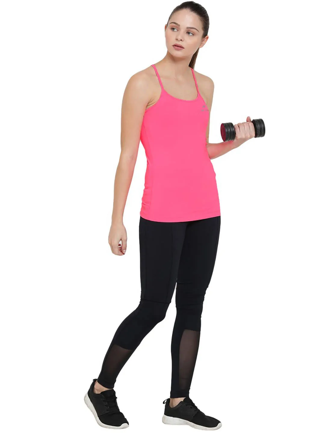 Alcis Lean Strap Back Pink Tank Top