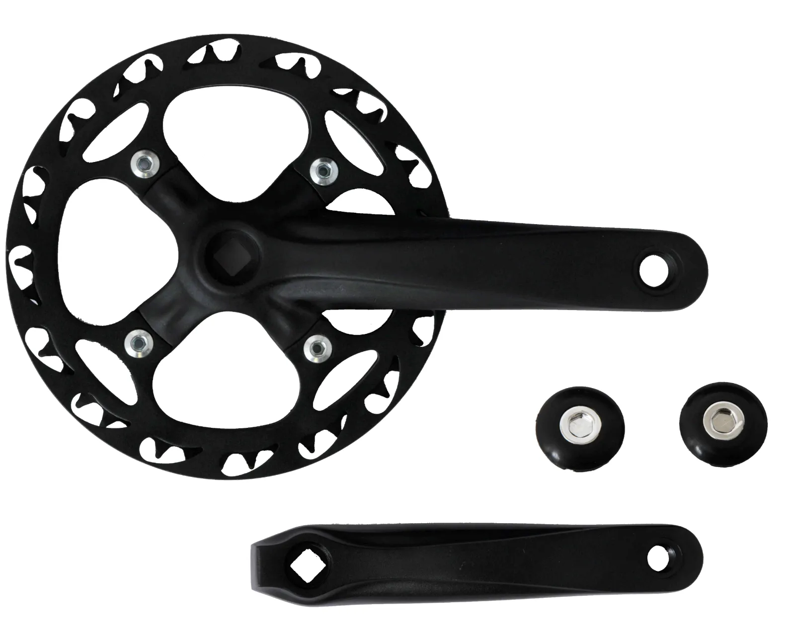 Alloy Bicycle Chainset - 44T x 170mm - Black - For Fixie / Folding / Trekking