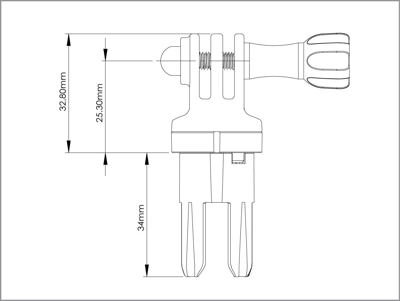 AOI Quick Release -11 in GoPro Mount (Black)