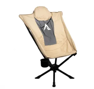 Aurora Luxury Camp Chair with Cup Holder - Beige - FBH
