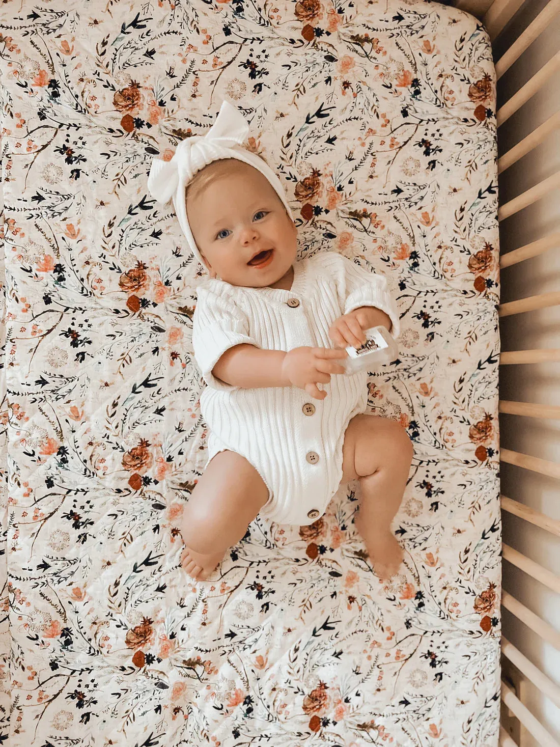 Bambella 2-in-1 Waterproof Cot Sheet & Mattress Protector | Wildflowers