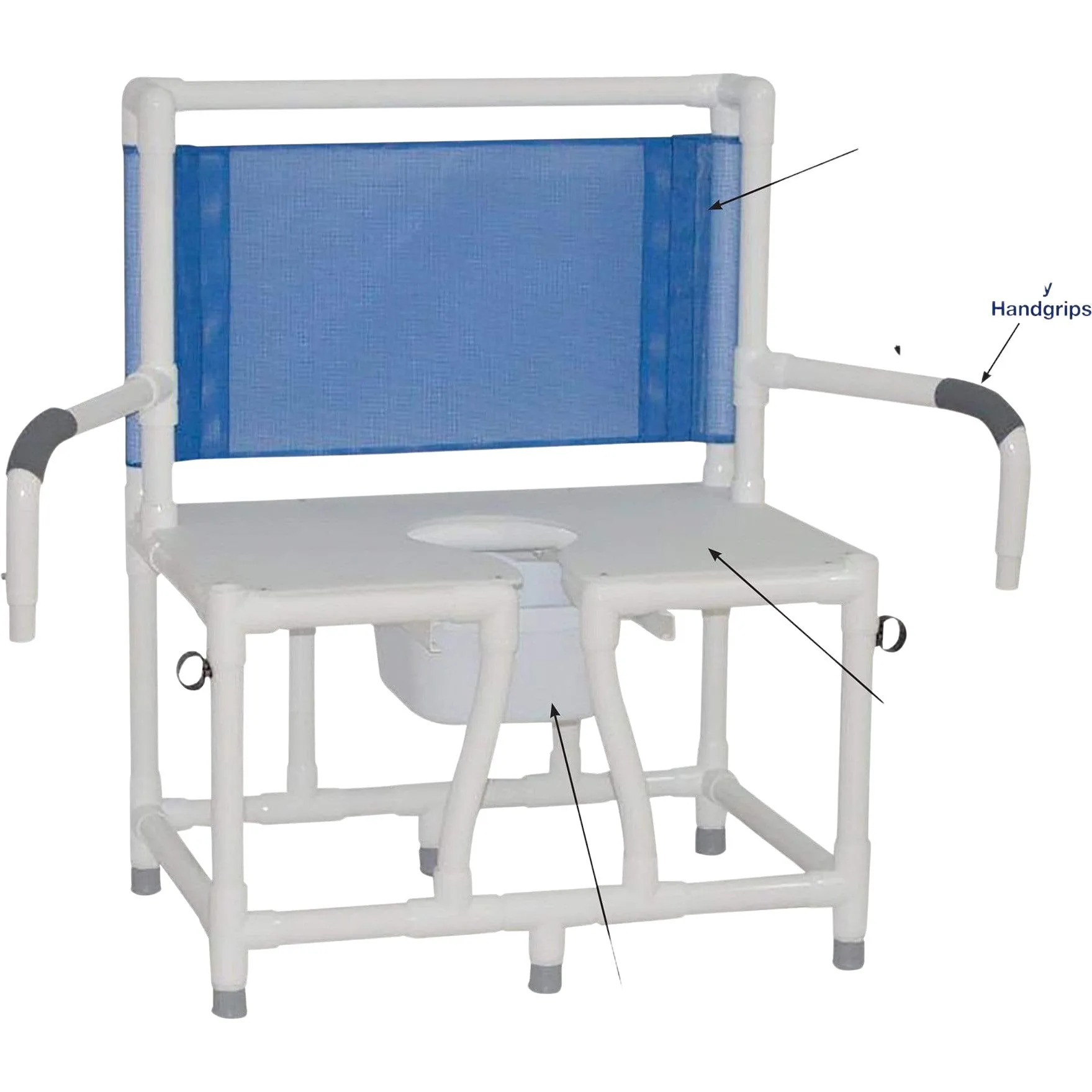 Bariatric Bedside Commode - Swing Away Arms Model 130-C10-DDA by ConvaQuip
