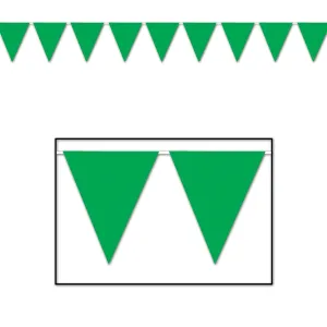 Beistle Green Indoor/Outdoor Pennant Banner, 12 ft 11 in  x 12' (1/Pkg) Party Supply Decoration : General Occasion