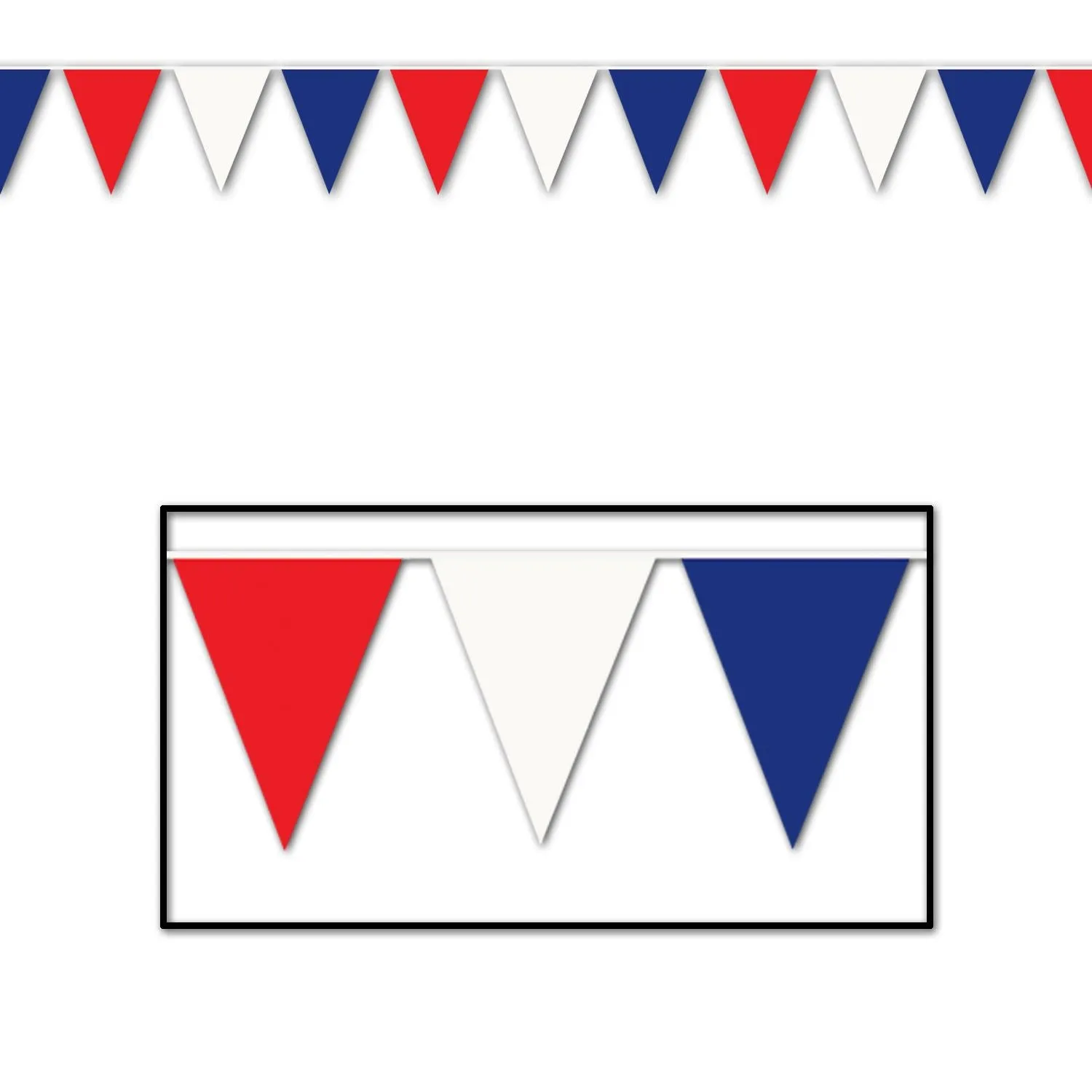 Beistle Red, White, and Blue Outdoor Pennant Banner, 30 ft 17 in  x 30' (1/Pkg) Party Supply Decoration : Patriotic