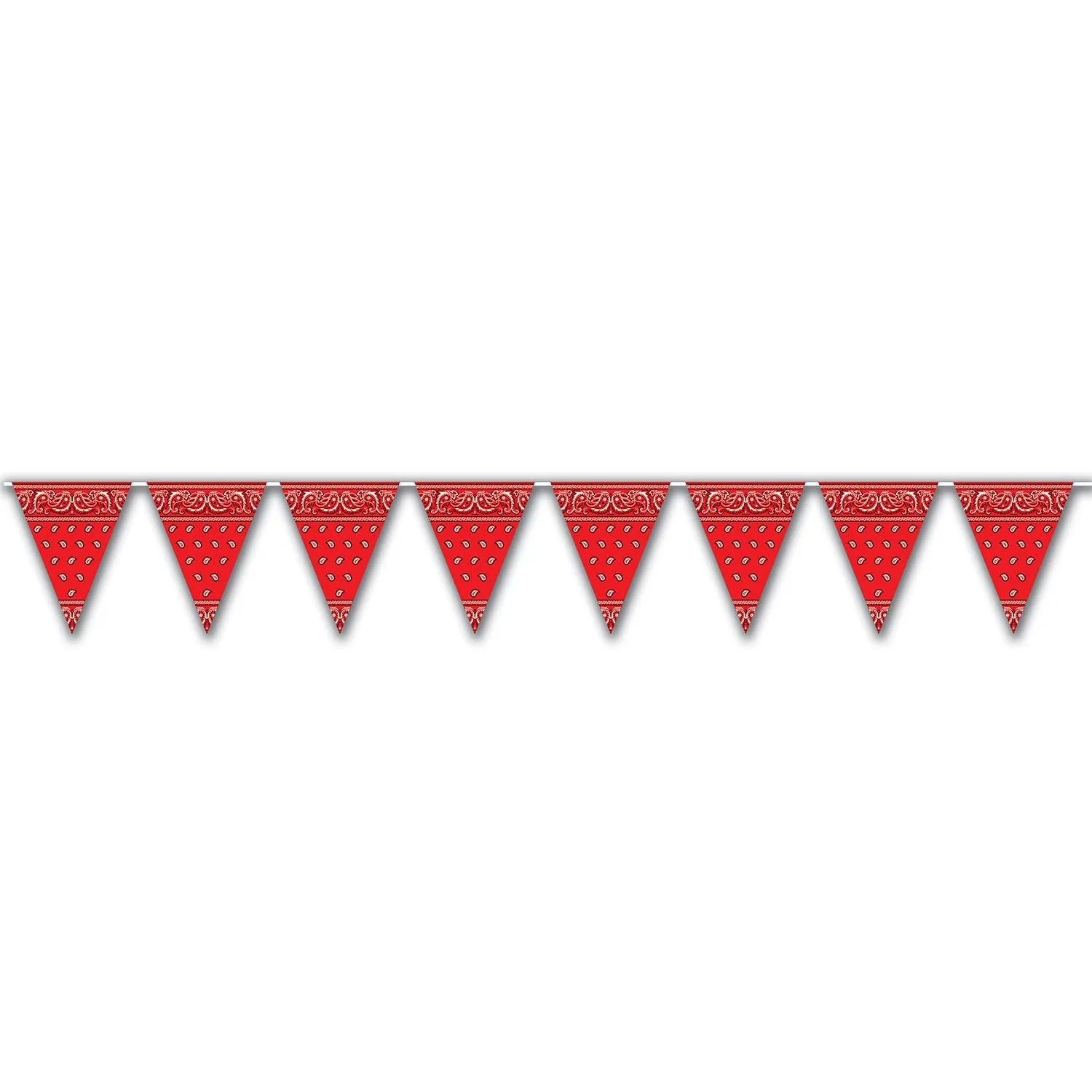 Beistle Western Red Bandana Pennant Banner, 12 ft 11 in  x 12' (1/Pkg) Party Supply Decoration : Western