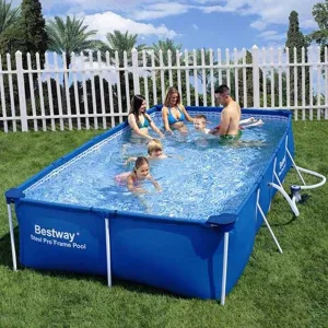 Bestway Rectangular Steel Frame Pool 157" x 83'' With 330gal Filter Pump