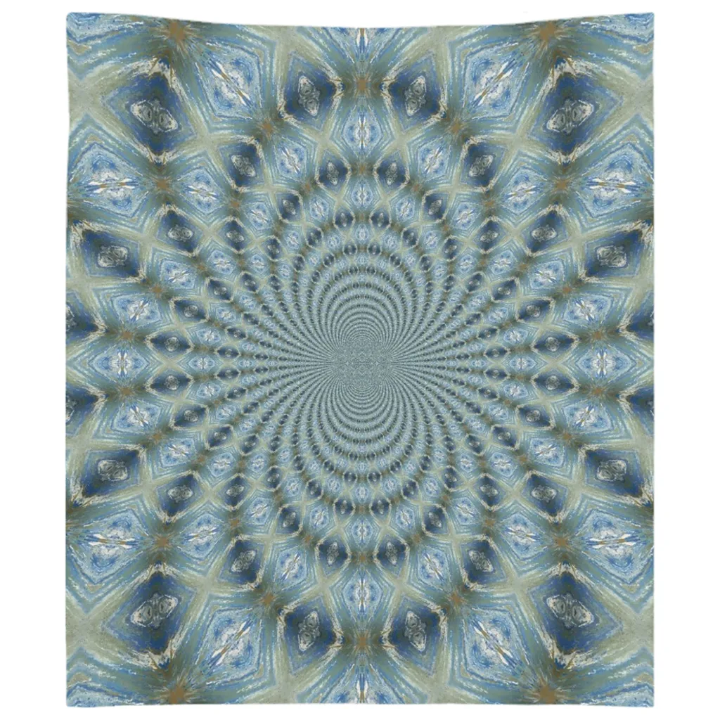 Blue & Gold Fractal Tapestry