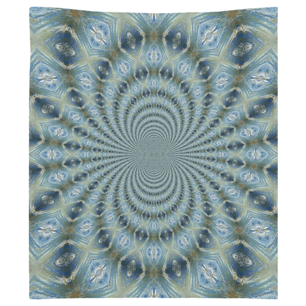 Blue & Gold Fractal Tapestry