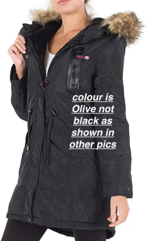 Brand new with tags! Canada Weather Gear Women's Insulated Parka, Olive, Sz XL! Retails $230 