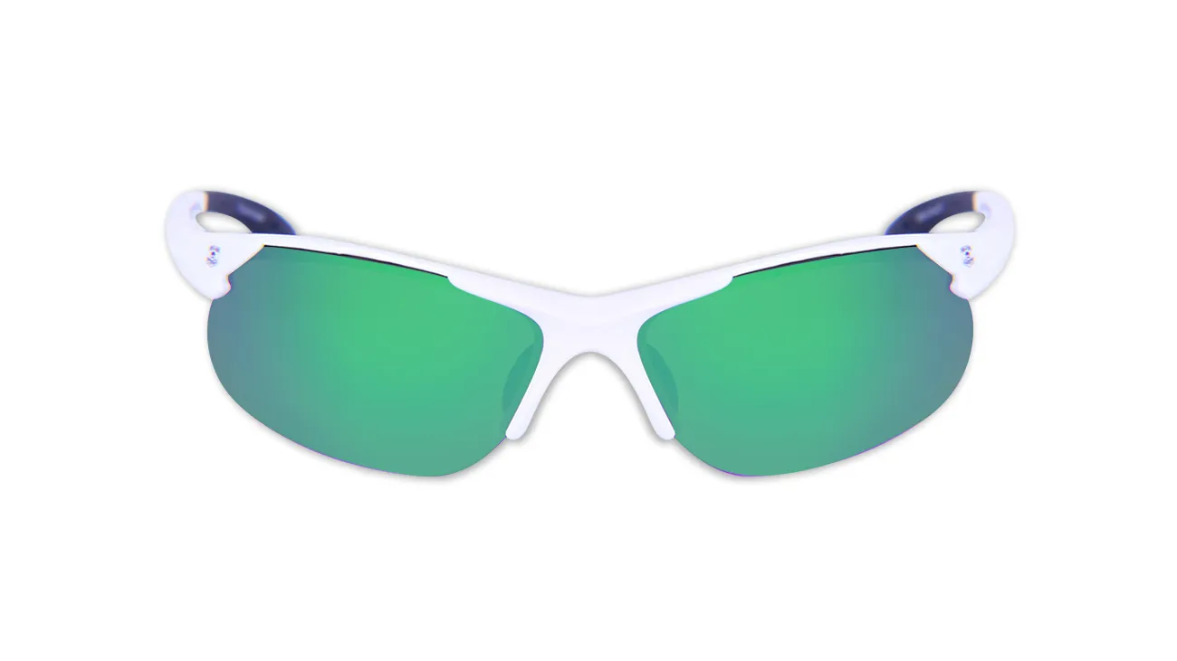 BrandX X2W14 Green Mirror Anti-Fog Lens, White Frame (case of 200)