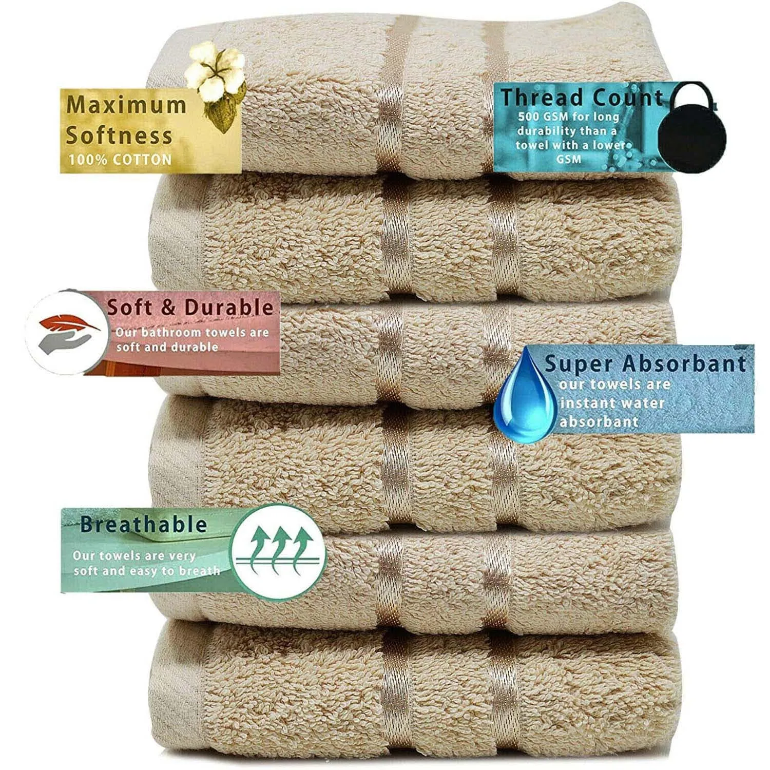 Casandra Luxury Washcloths Cotton 600GSM Quick Dry Face Cloths