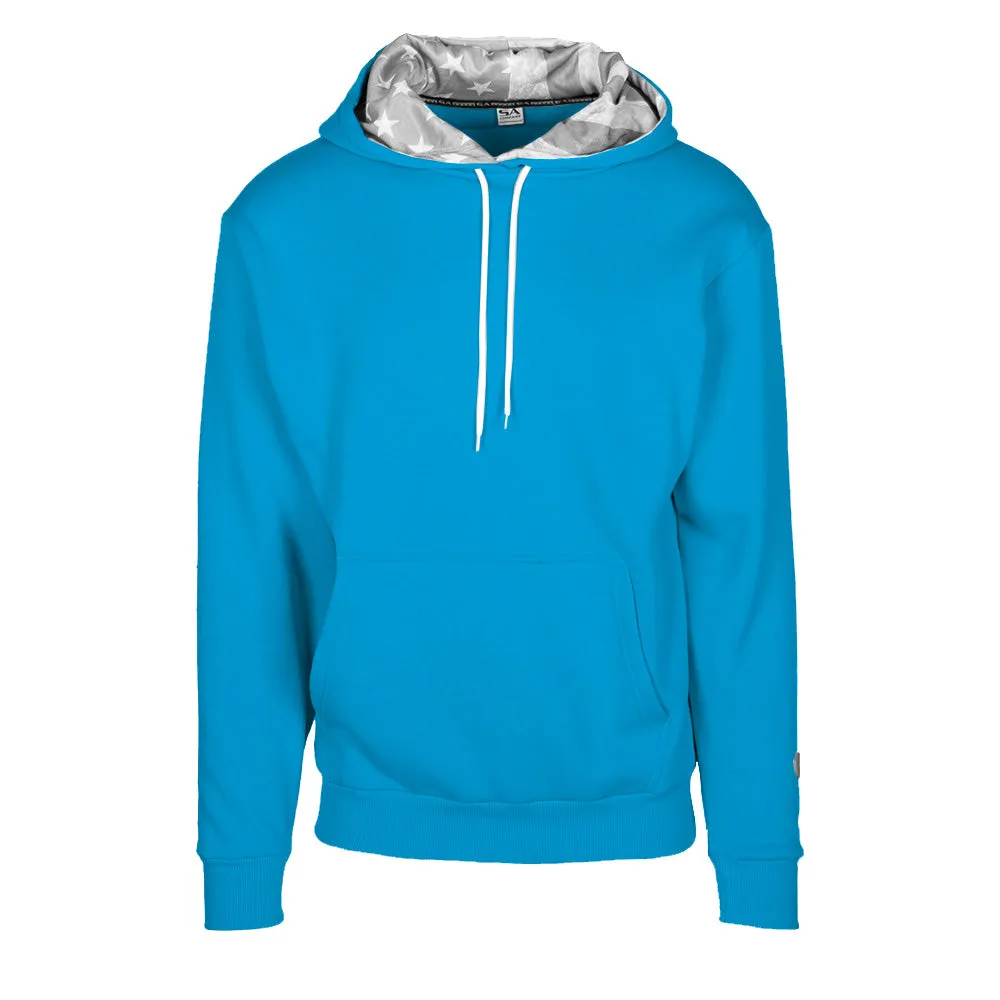 Classic Lined Hoodie | Ghost American Flag | Aqua