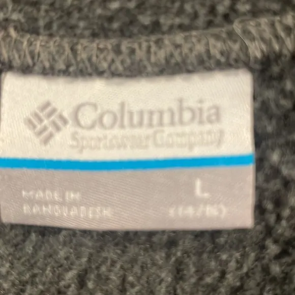 Columbia fleece jacket hood full zipper charcoal gray size L unisex