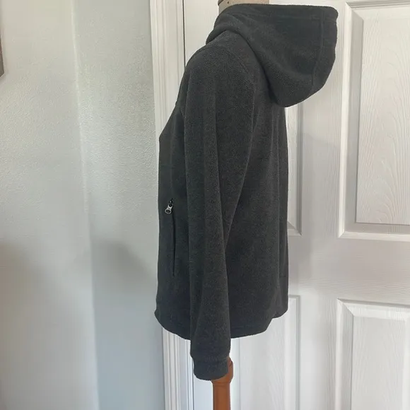 Columbia fleece jacket hood full zipper charcoal gray size L unisex