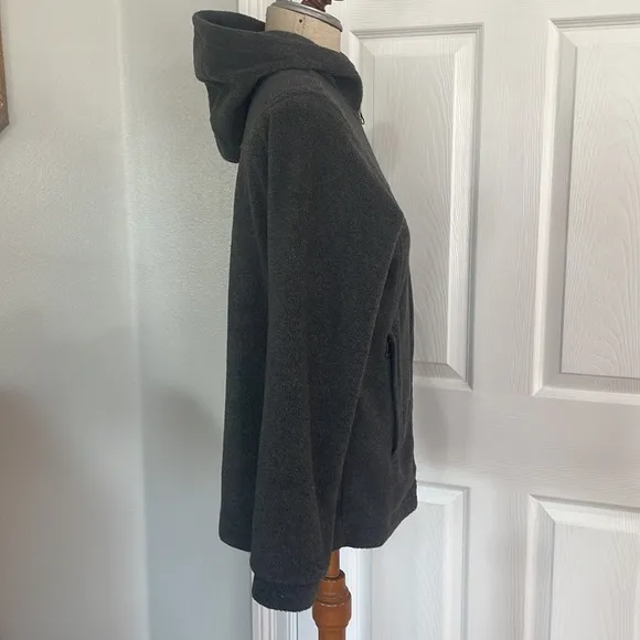 Columbia fleece jacket hood full zipper charcoal gray size L unisex