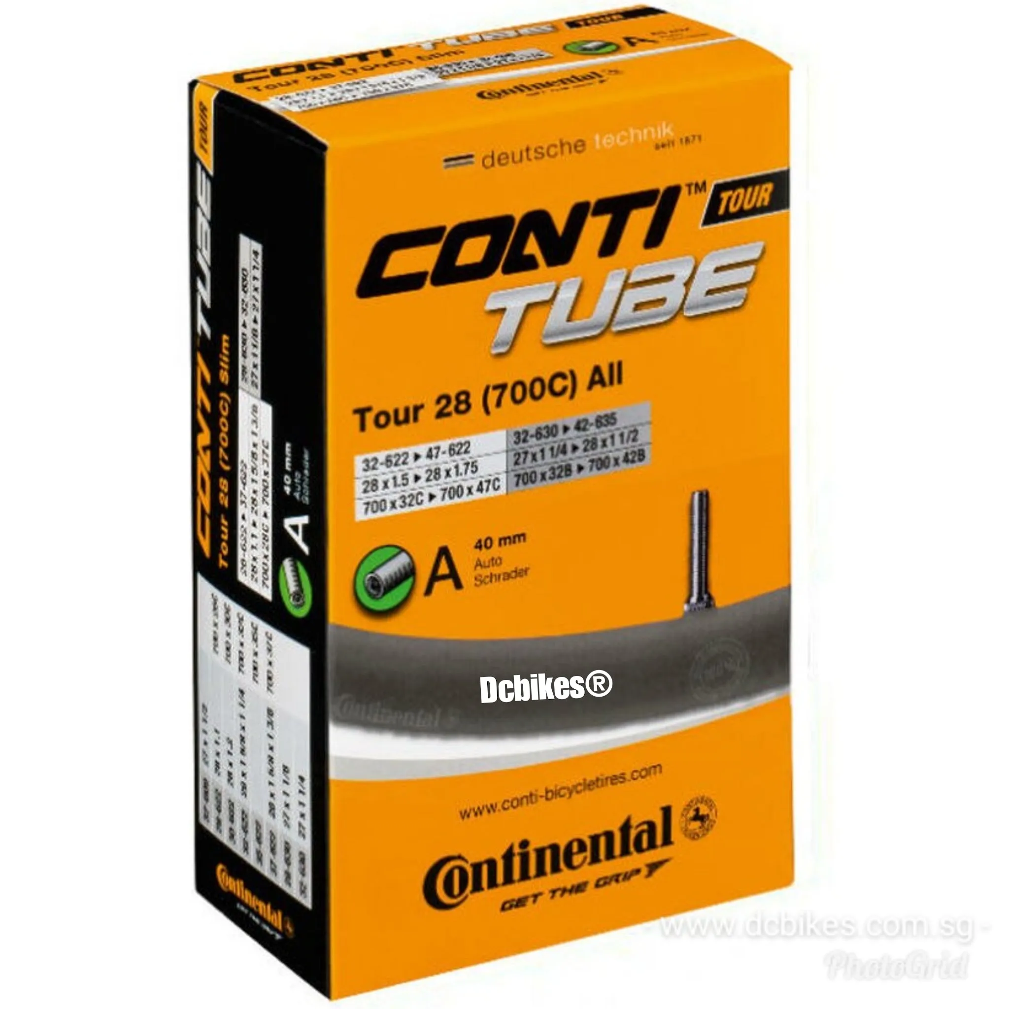 Continental 700c X 32c - 47c Tour 28 X 1.5 - 1.75 CX Road Schrader Inner Tube
