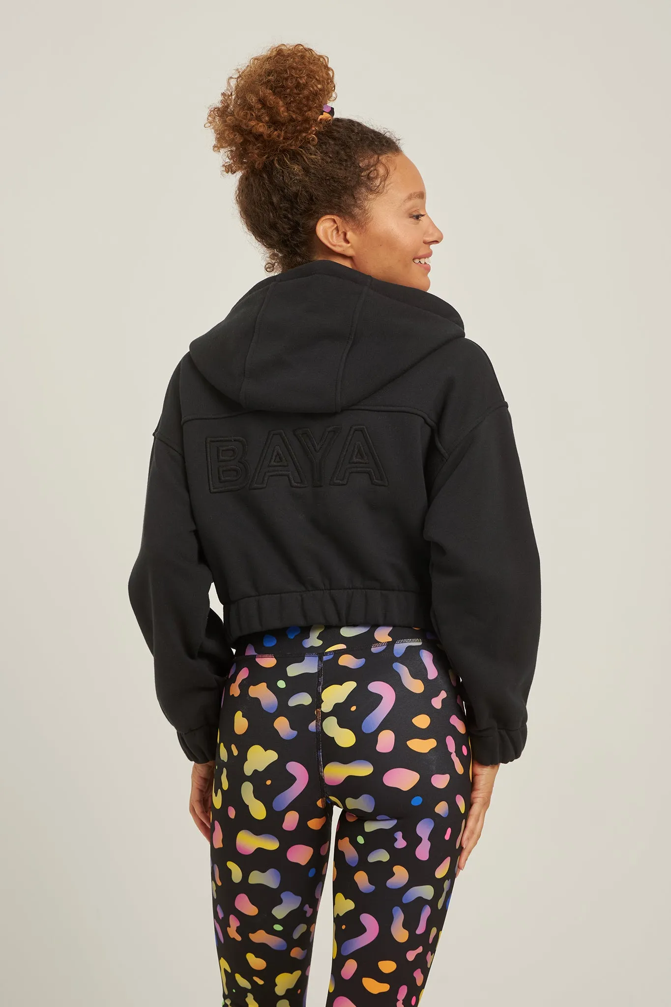 Cropped fleece jacket | Μαύρο