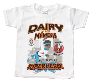 Dairy Allergy T-Shirt Boy Superhero Jet Trail