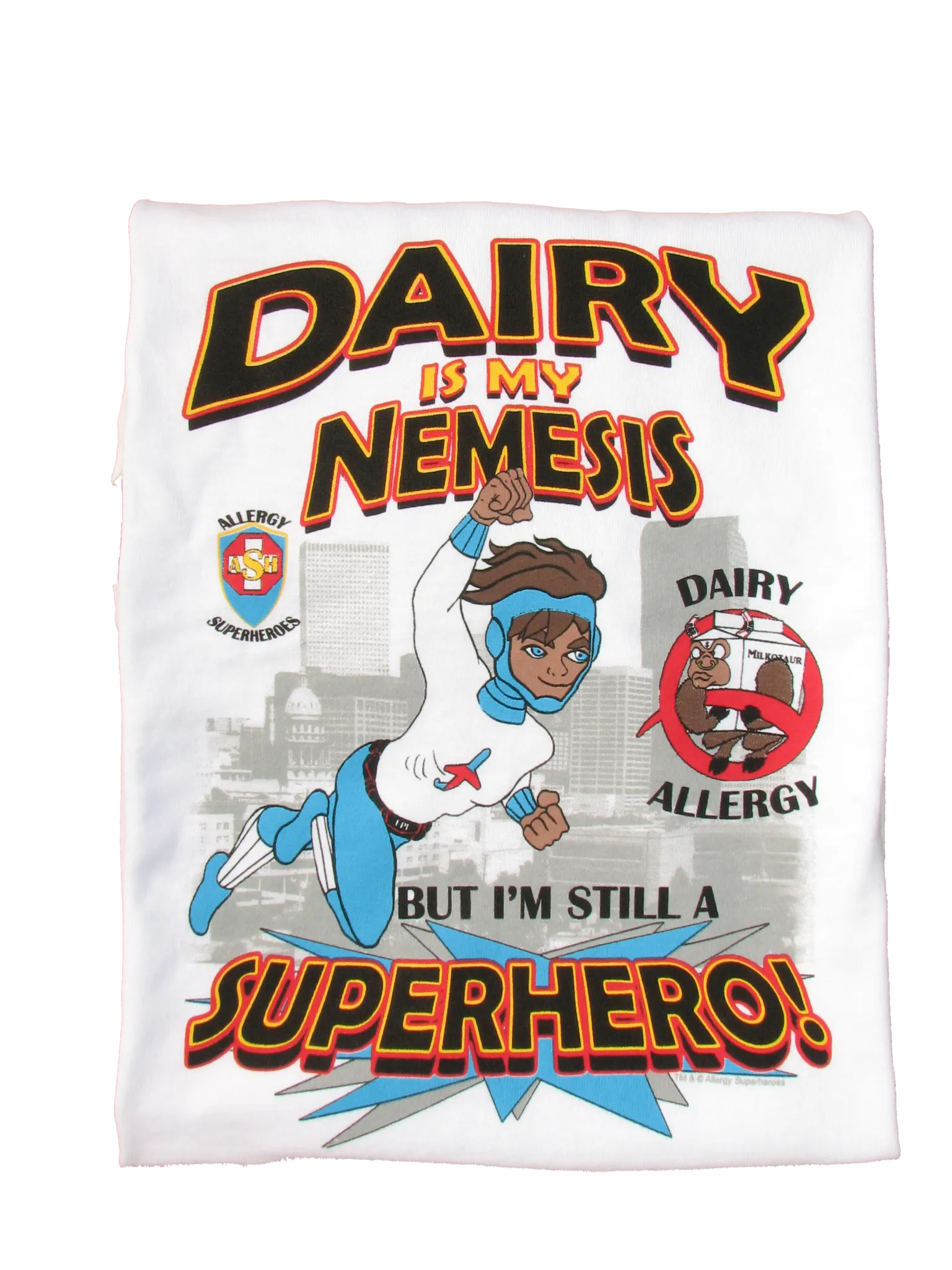 Dairy Allergy T-Shirt Boy Superhero Jet Trail