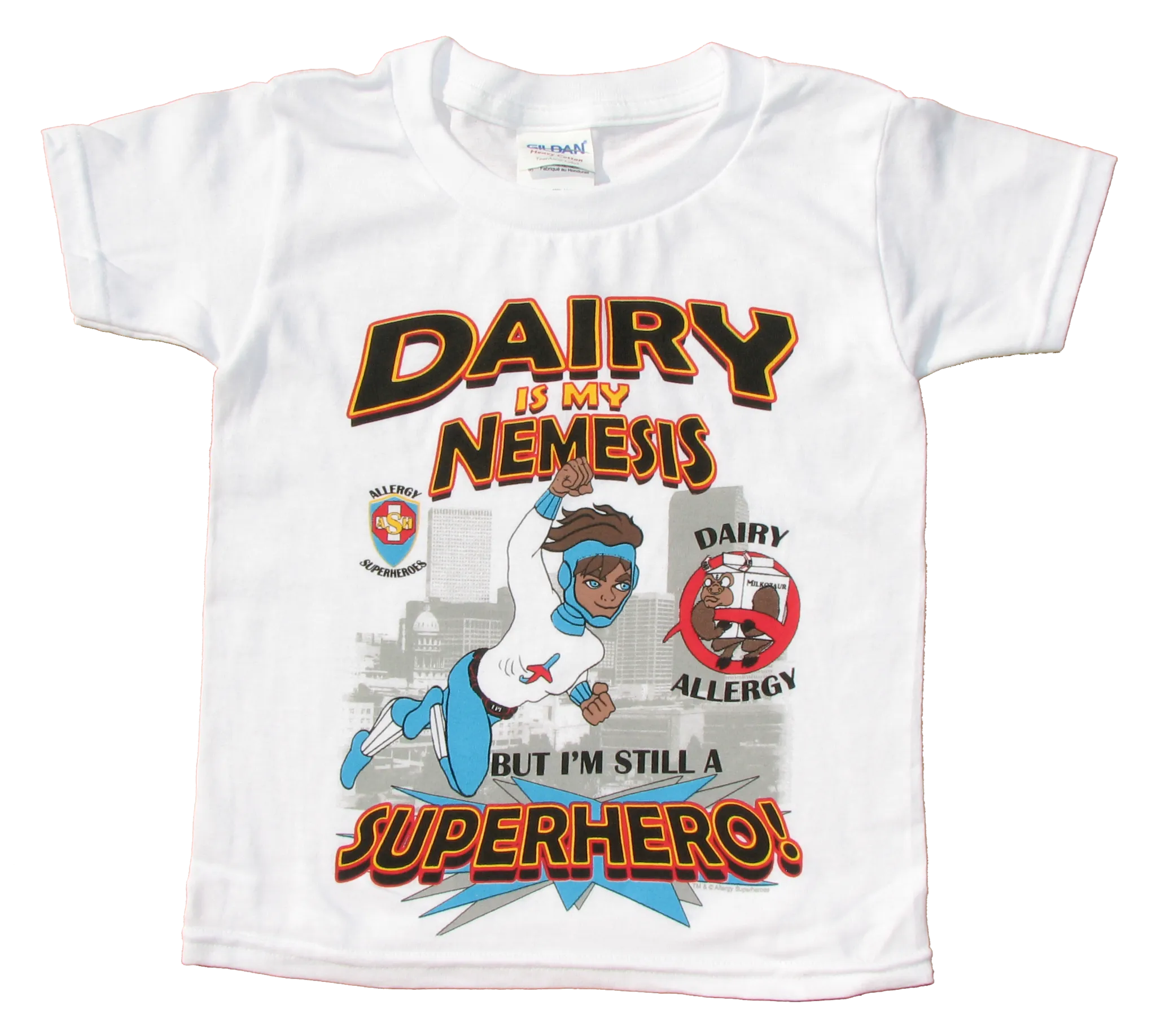 Dairy Allergy T-Shirt Boy Superhero Jet Trail