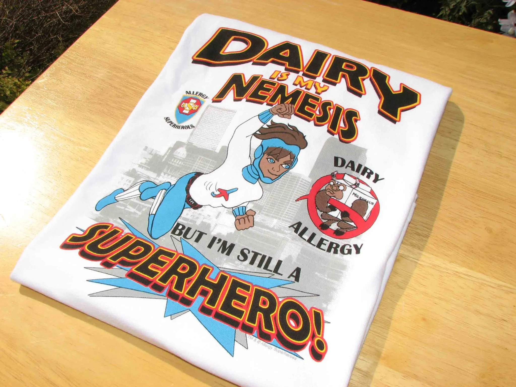 Dairy Allergy T-Shirt Boy Superhero Jet Trail