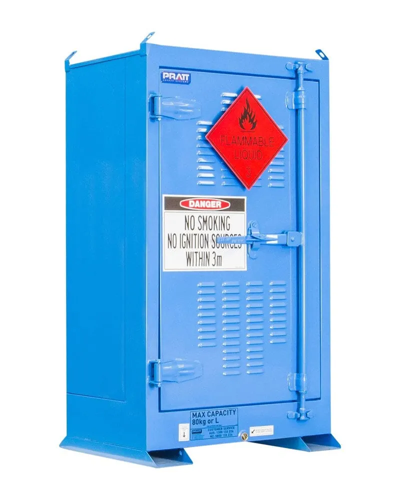Dangerous Goods Outdoor Storage Cabinet  80L 1 Door 2 Shelves - Blue