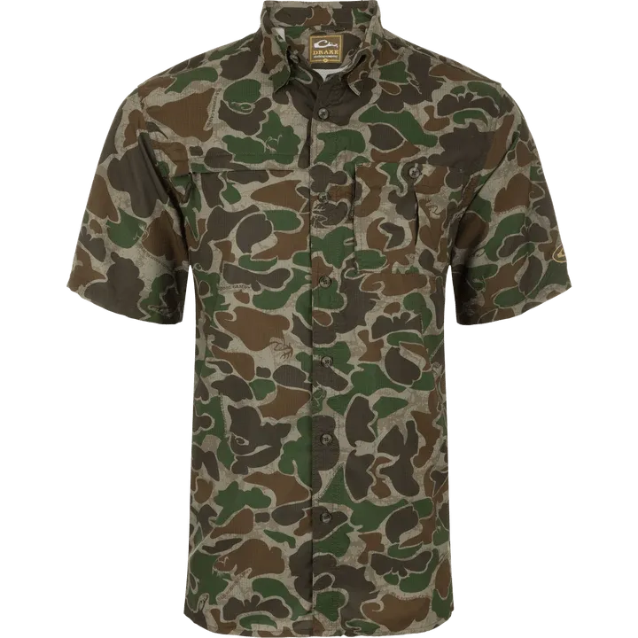 Drake Short-Sleeved Flyweight Camo Hunting Shirt