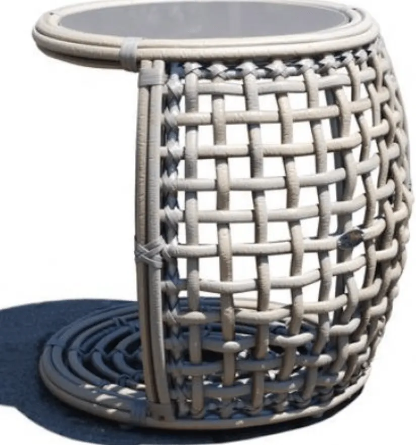 Dune Road Outdoor AuxiliaryTable With Glass