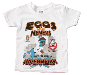 Egg Allergy T-Shirt Boy Superhero Jet Trail