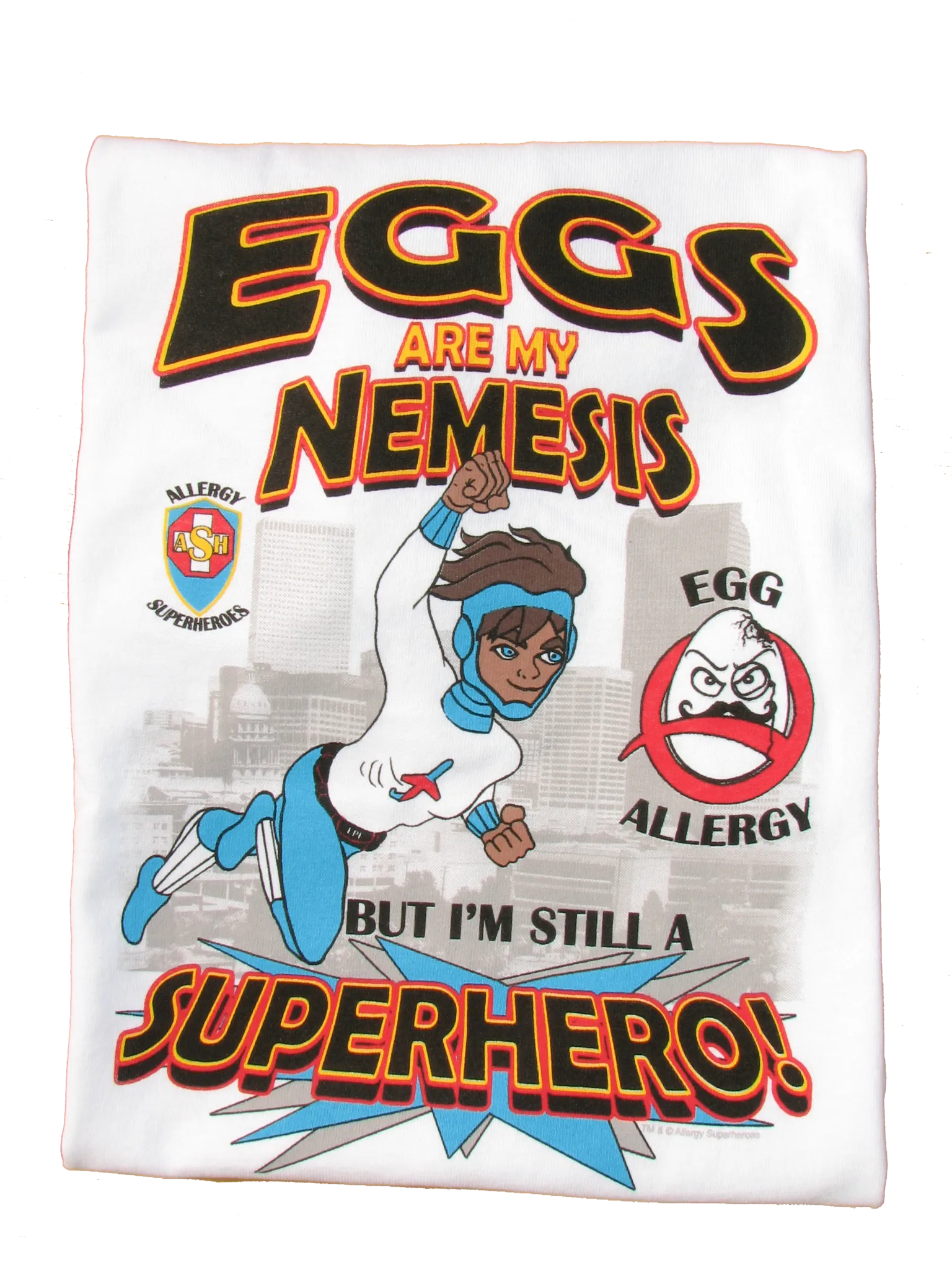 Egg Allergy T-Shirt Boy Superhero Jet Trail