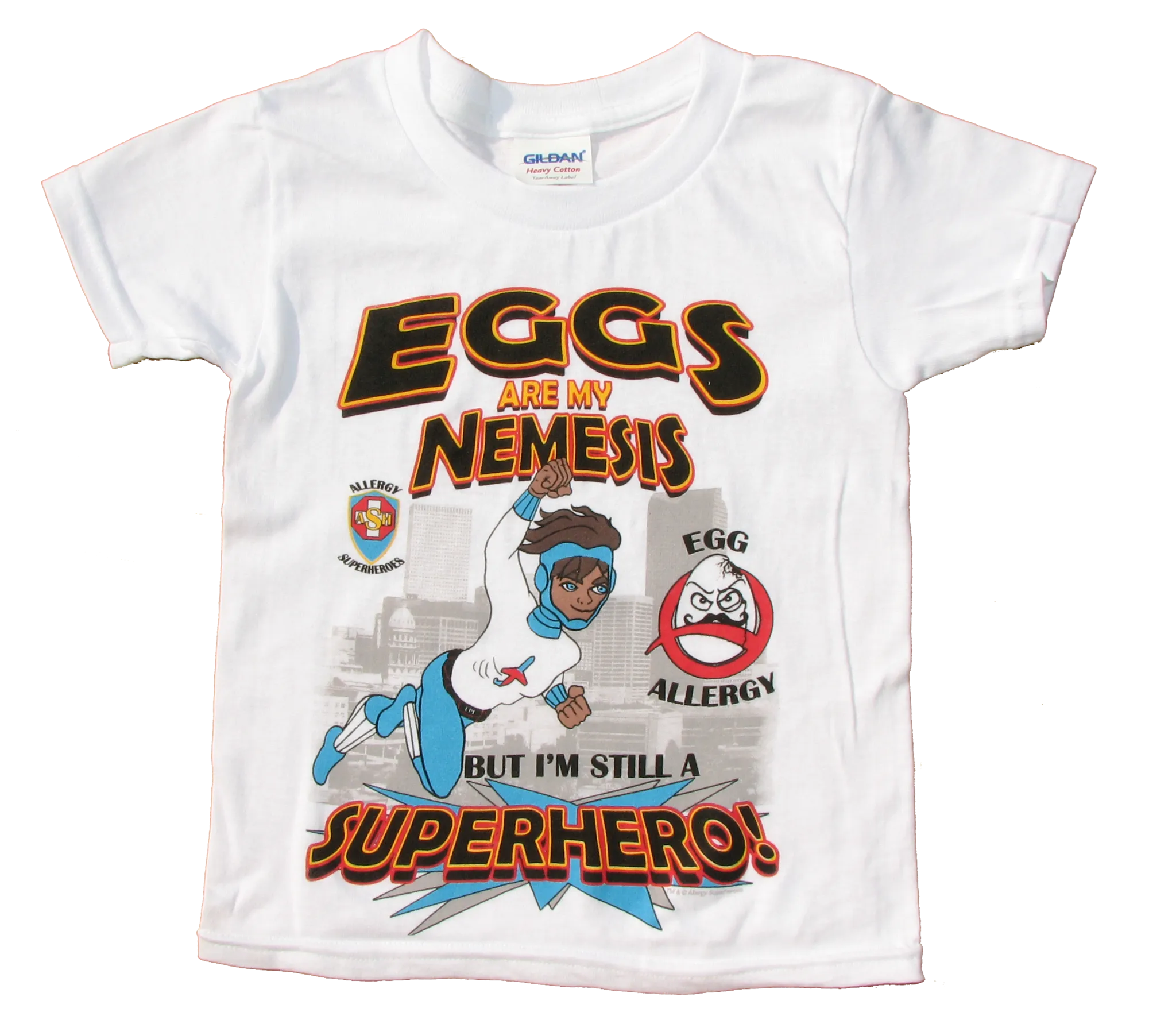Egg Allergy T-Shirt Boy Superhero Jet Trail