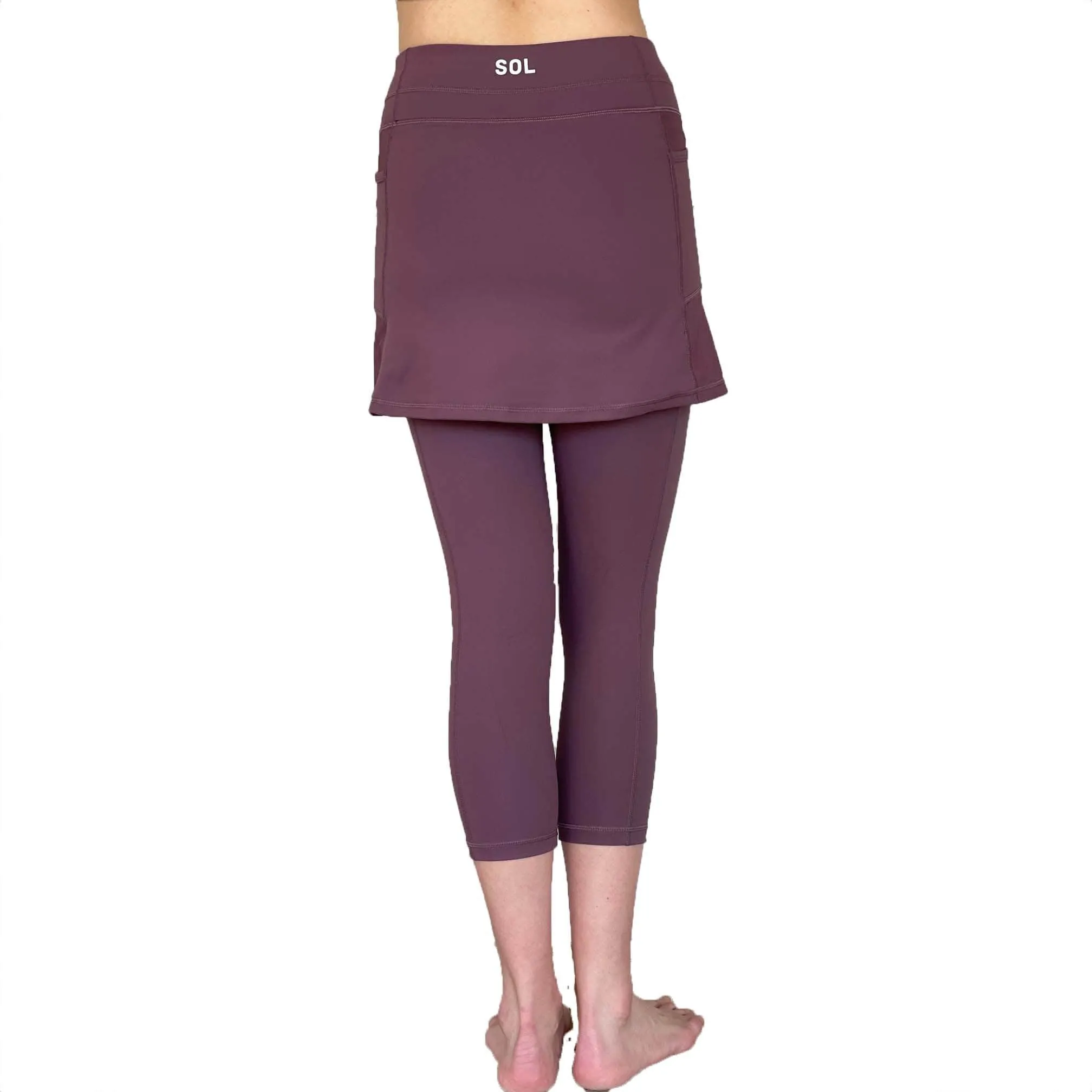 Elderberry Skirted Leggings Mid-calf length