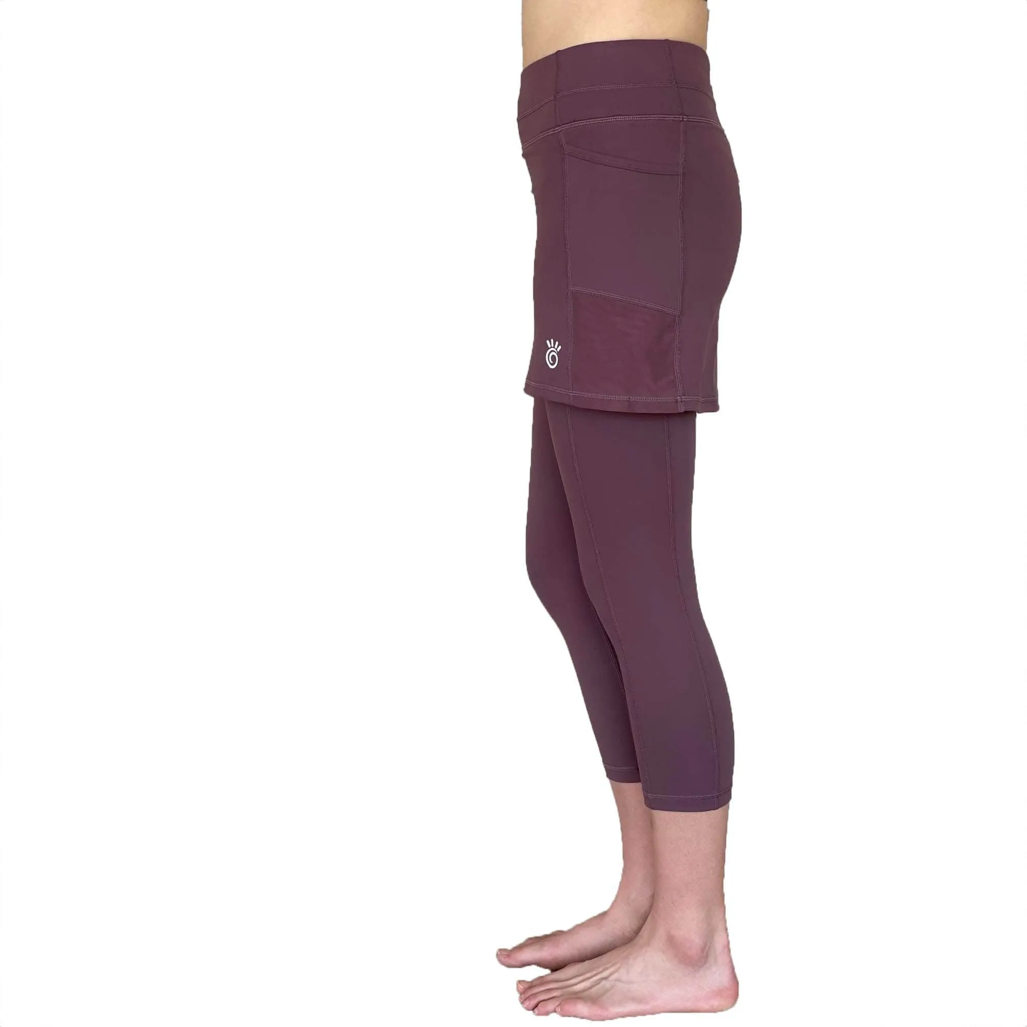Elderberry Skirted Leggings Mid-calf length