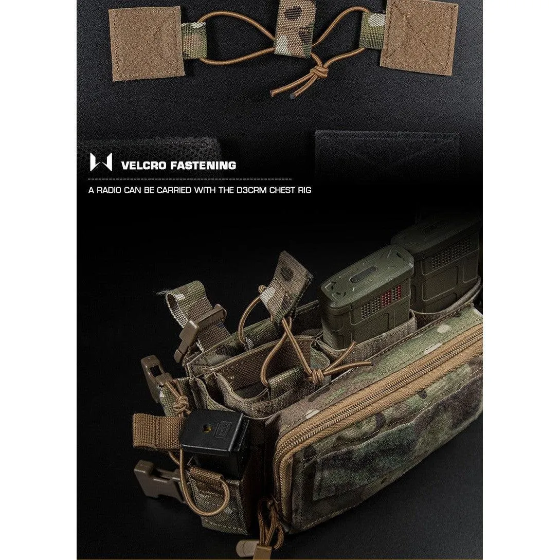 Fastener with velcro for open pouch - Black