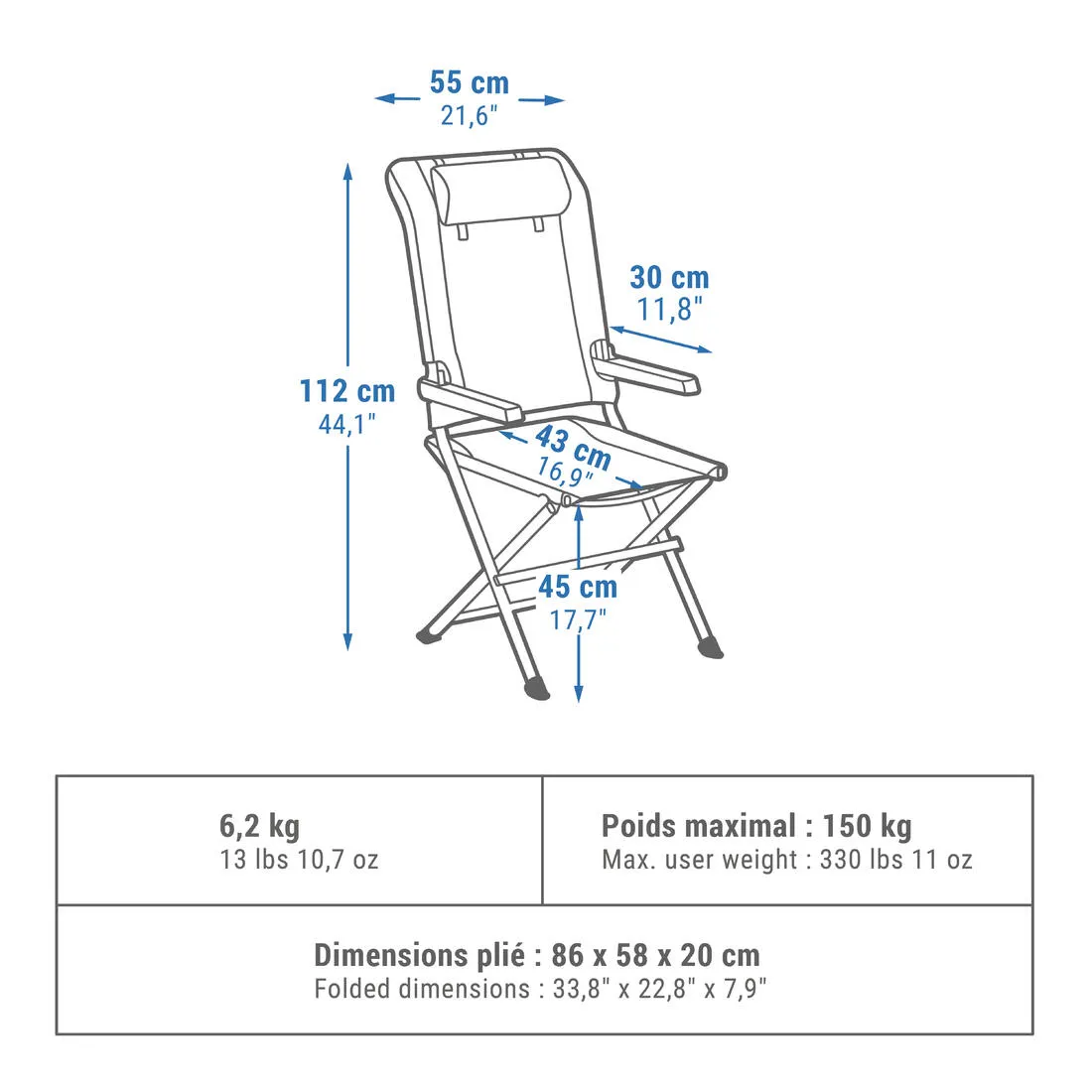 Fauteuil confortable et multipositions pour le camping - Chill Meal