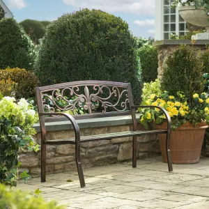 Garden Metal Bench, Fleur de Lis,pha245