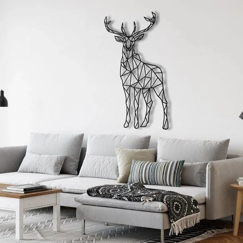 Geometric Deer Metal Art