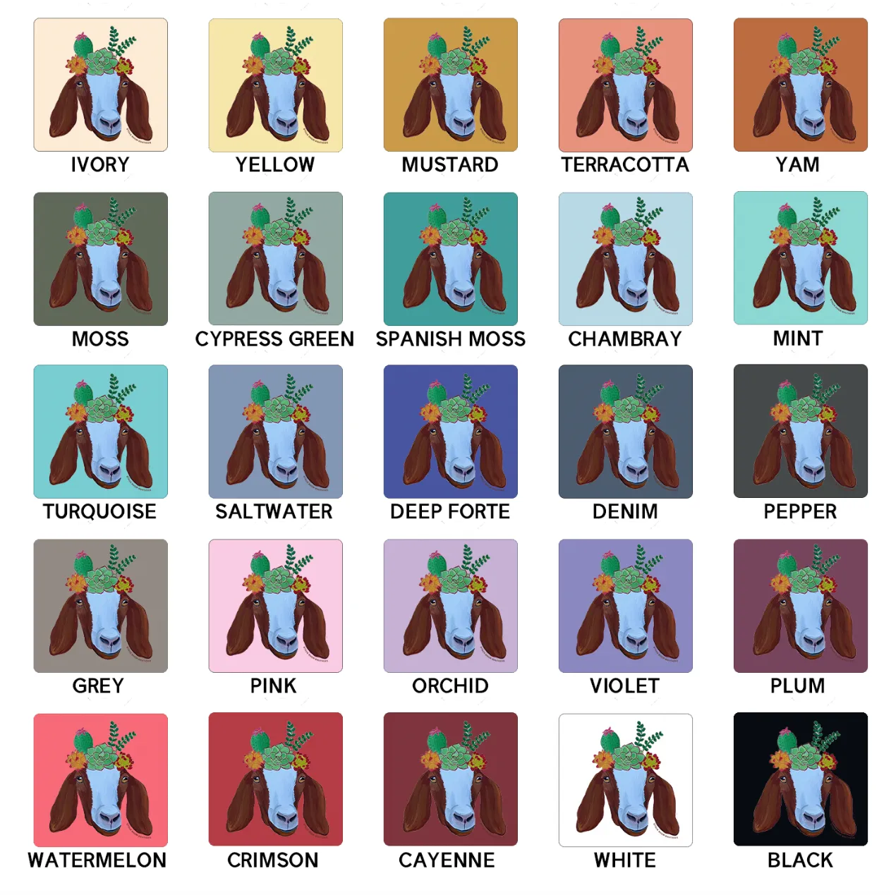 Goat Flower ComfortWash/ComfortColor T-Shirt (S-4XL) - Multiple Colors!