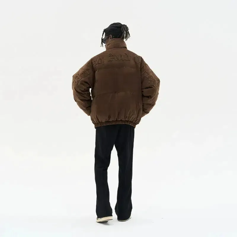 Gothic Lettering Suede Jacket