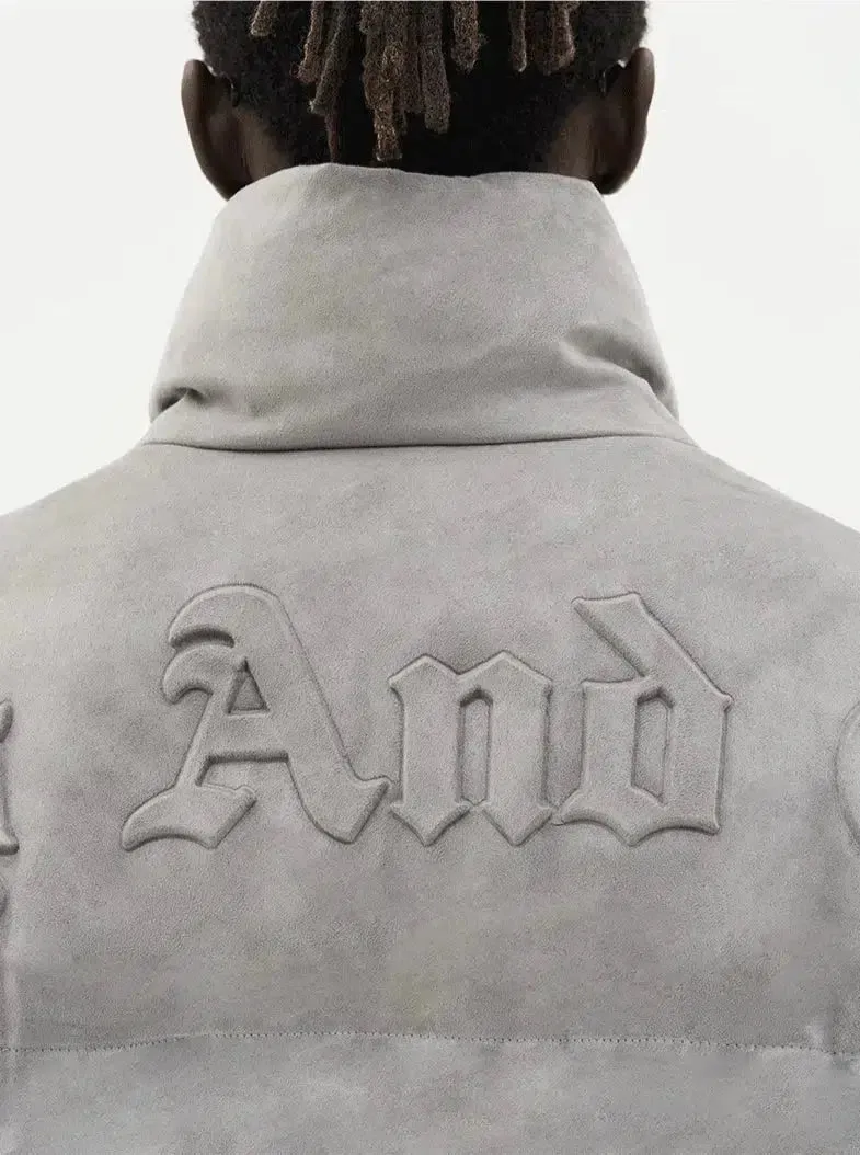 Gothic Lettering Suede Jacket