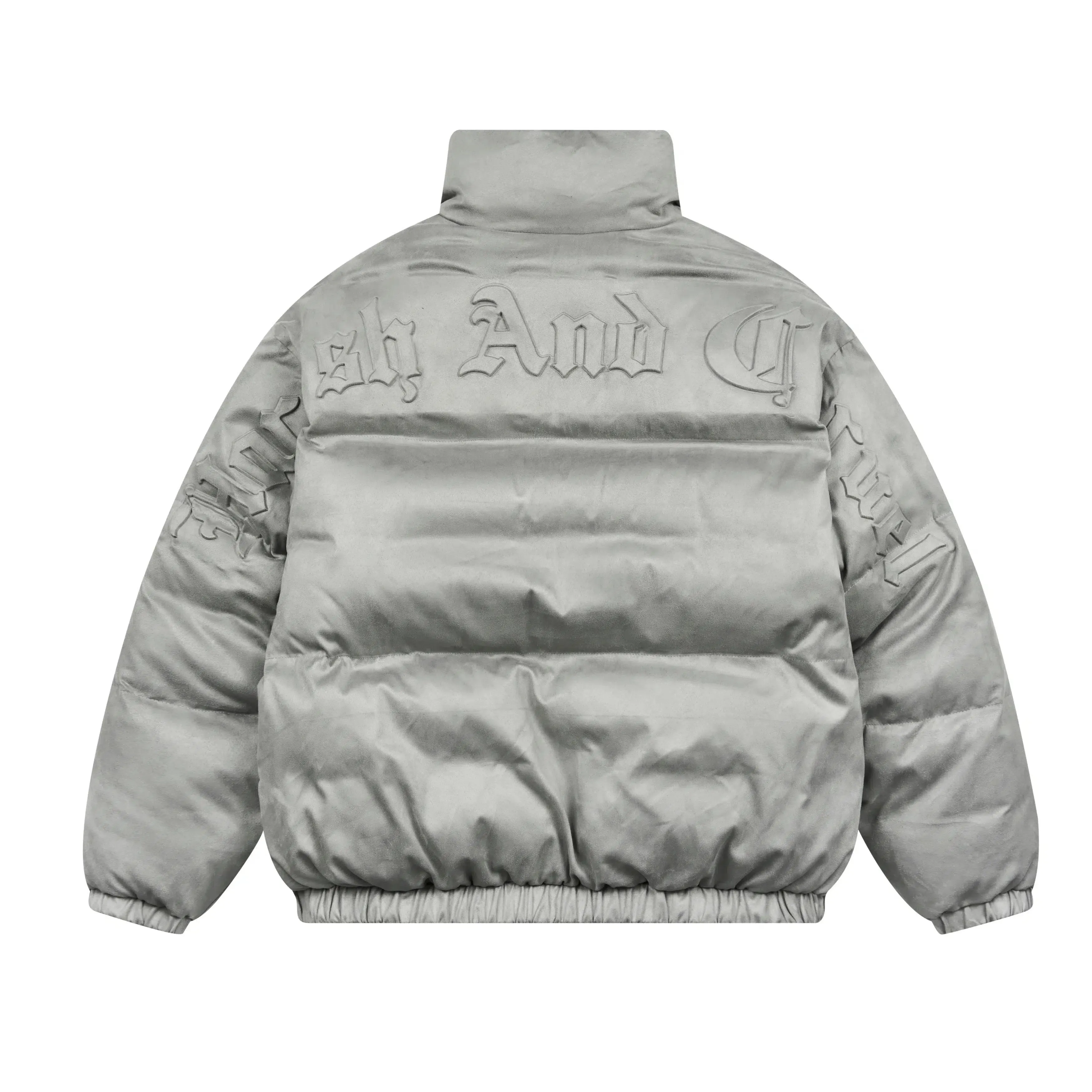 Gothic Lettering Suede Jacket