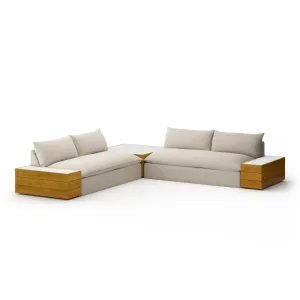 Grant Outdoor 2-Pc Sectional with Coffee & End Tables - Faye Sand