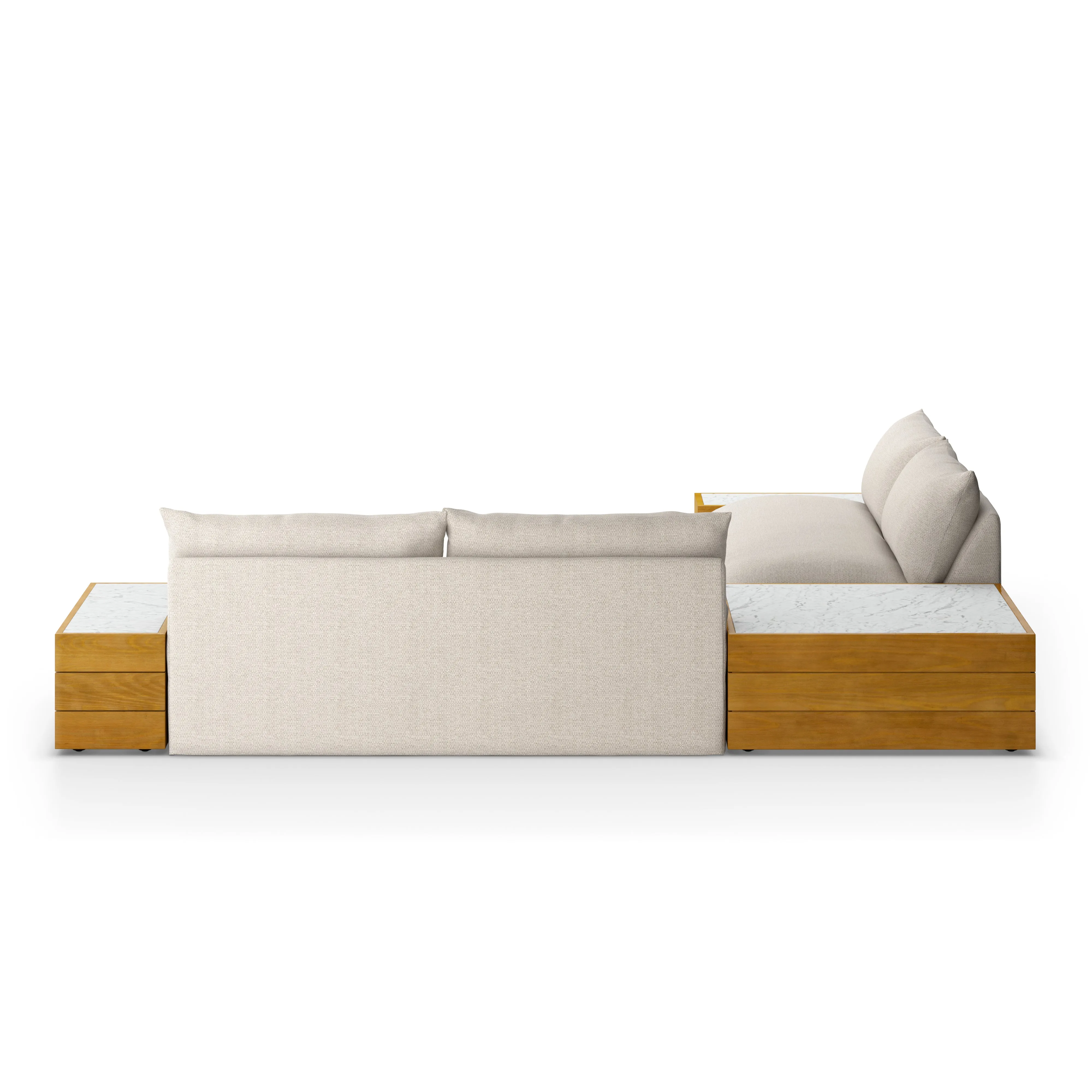Grant Outdoor 2-Pc Sectional with Coffee & End Tables - Faye Sand