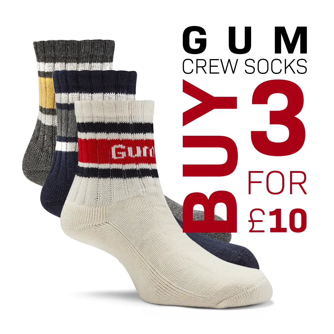 GUM Crew Sock - Women's - Cream & Red