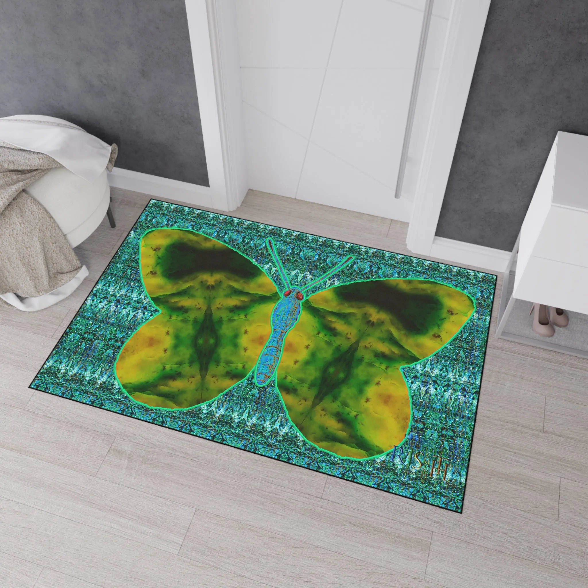 Heavy Duty Floor Mat (Butterfly Glade Denizen & Samhain Dream Thaw 12 & Blue Logo@Alchemic) RJSTH@Fabric#10_12 of 16 RJSTHw2025 RJS