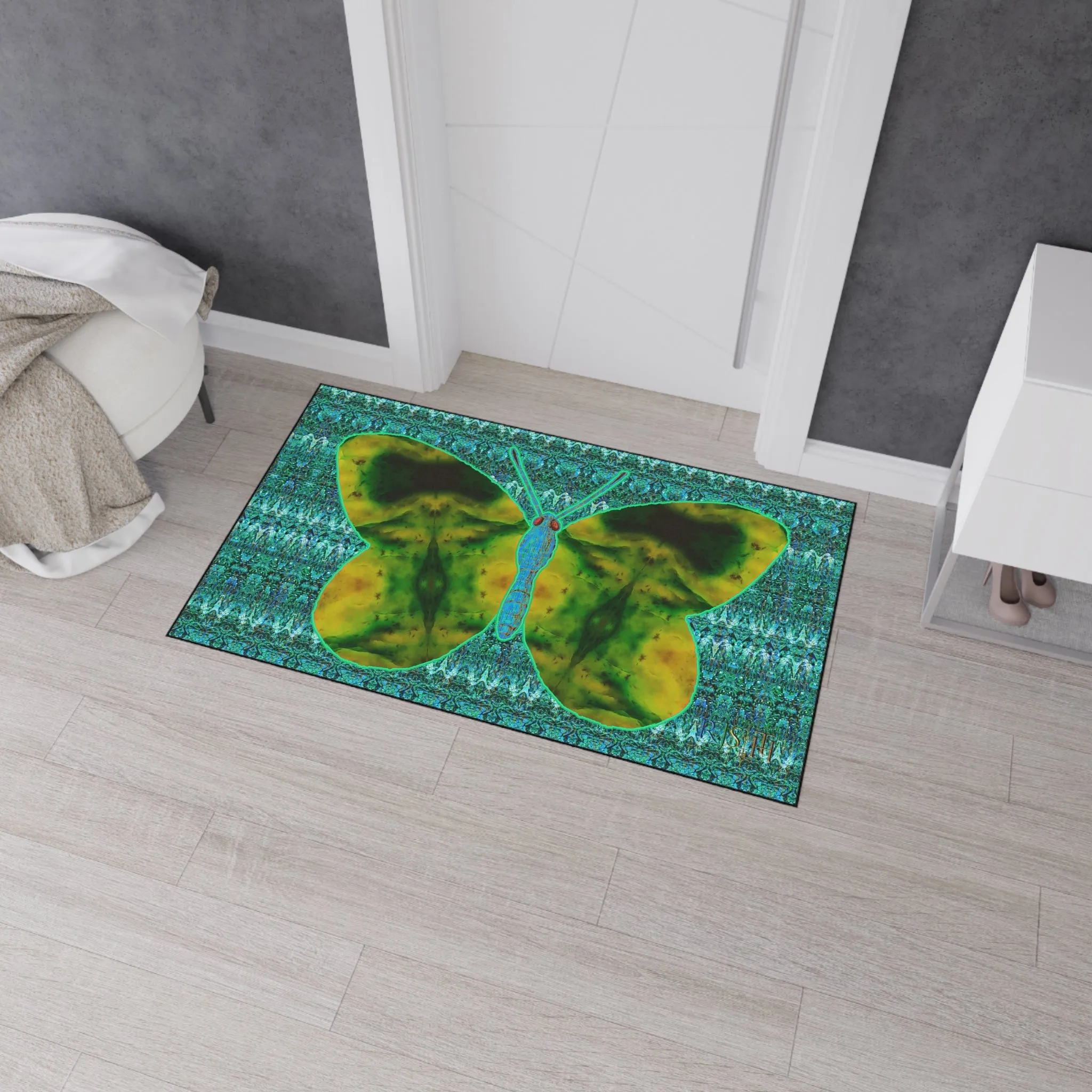 Heavy Duty Floor Mat (Butterfly Glade Denizen & Samhain Dream Thaw 12 & Blue Logo@Alchemic) RJSTH@Fabric#10_12 of 16 RJSTHw2025 RJS