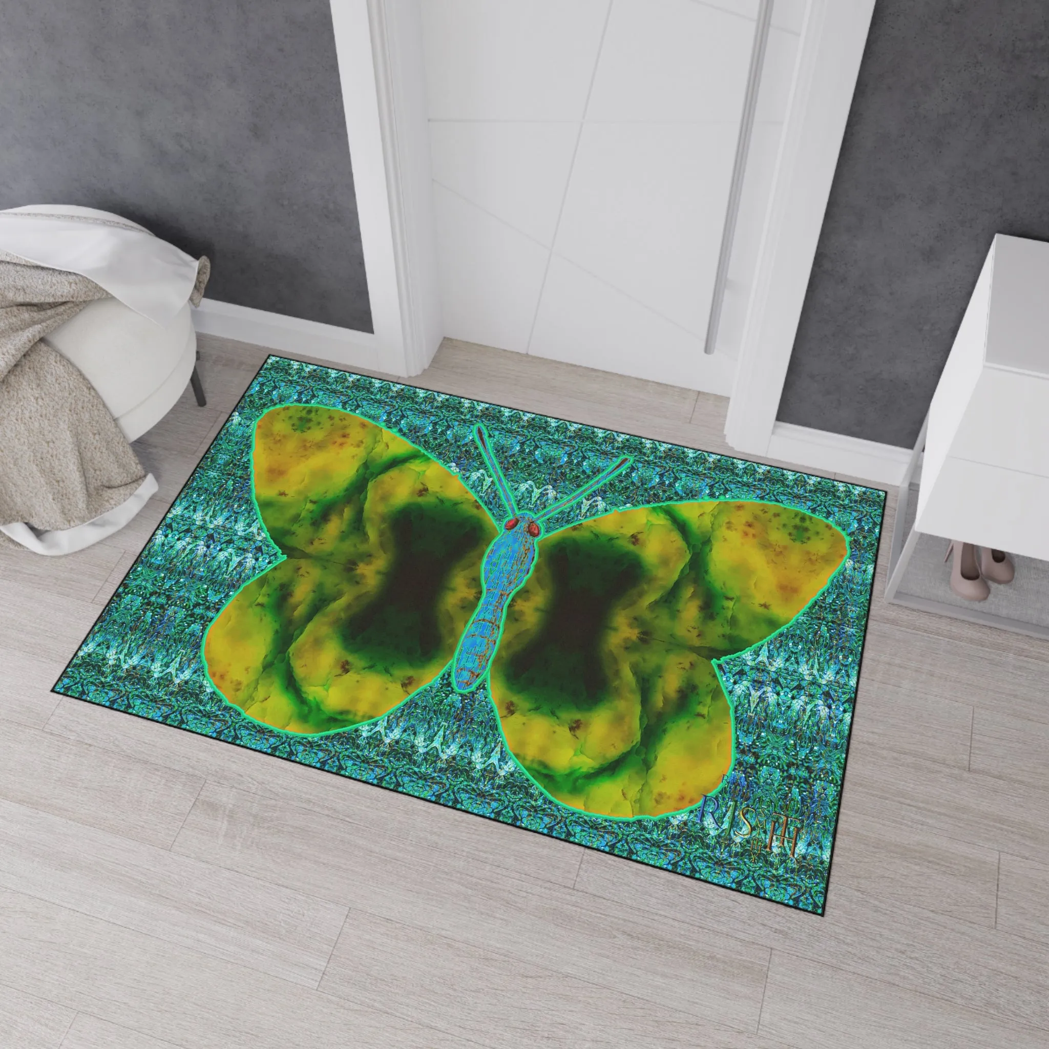 Heavy Duty Floor Mat (Butterfly Glade Denizen & Samhain Dream Thaw 12 & Blue Logo@Alchemic) RJSTH@Fabric#10_9 of 16 RJSTHw2025 RJS